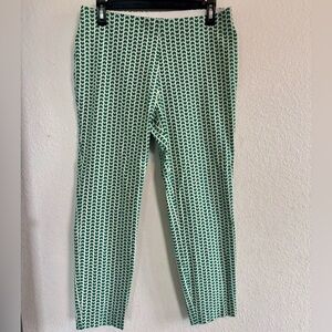 A New Day Green and White Patterned Pants with side zipper